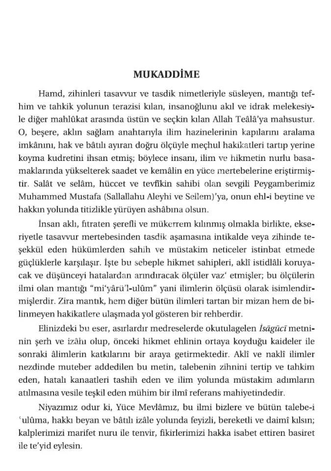 Mantık Risalesi Metin Tercüme ve İzahı