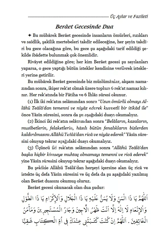 Faziletleriyle Üç Aylar