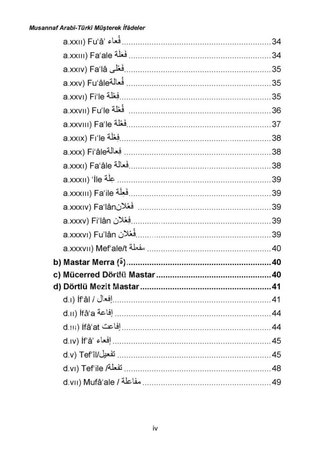 Musannaf Arabi-Türki Müşterek İfadeler