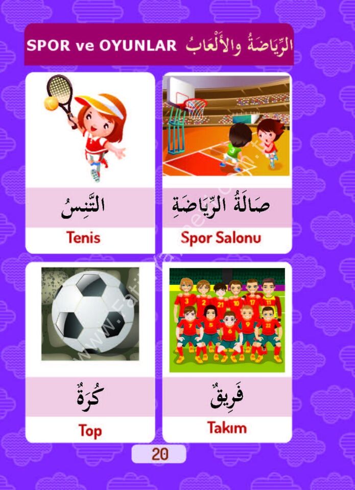 6.Sınıf Arapça Kelime Kartelası