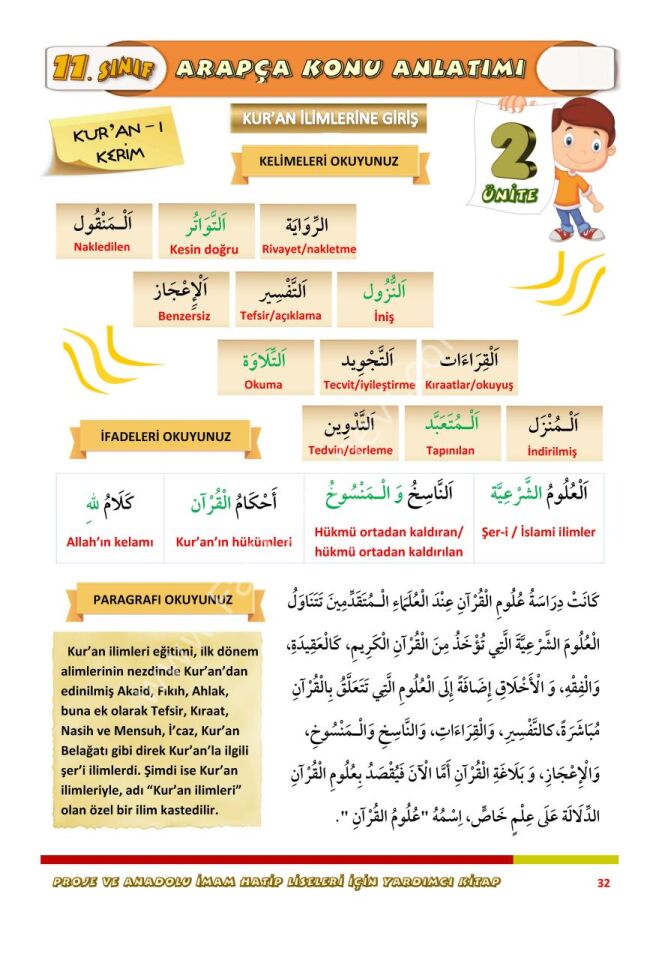 11.Sınıf Arapça Konu Anlatımı