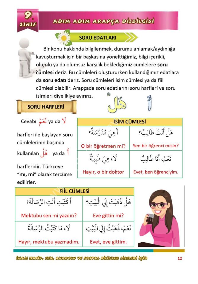 Adım Adım Arapça 9.Sınıf Dil Bilgisi (Eski Müfredat)