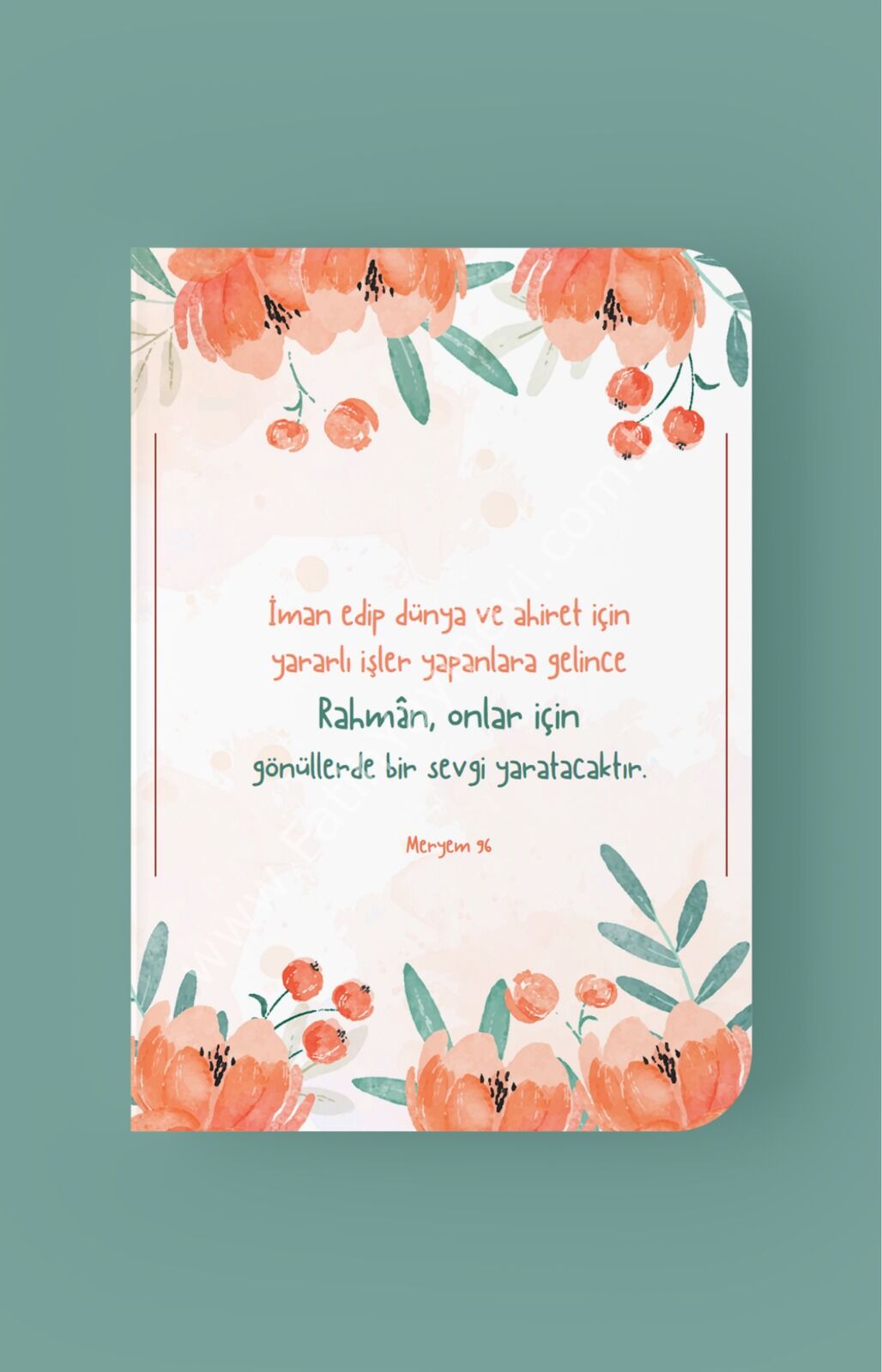 Rahman Onlar İçin Gönüllerde Bir Sevgi Yaratacaktır - A5 Çizgili Defter