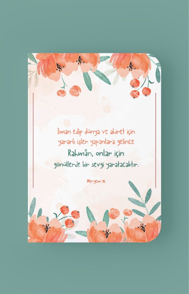 Rahman Onlar İçin Gönüllerde Bir Sevgi Yaratacaktır - A5 Çizgili Defter
