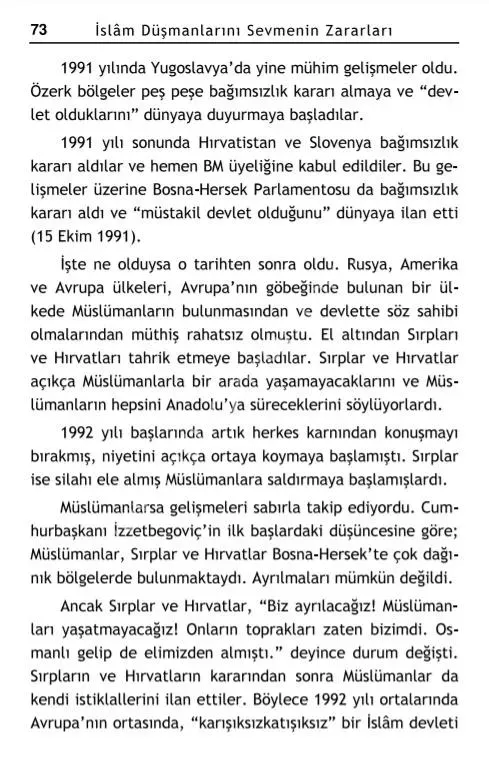 İslam Düşmanlarını Sevmenin Zararları