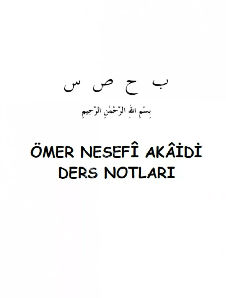 Sorularla Akaid Dersleri