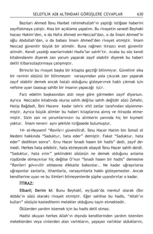 Selefilik Adı Altındaki Görüşlere Ehli Sünnetin Cevapları