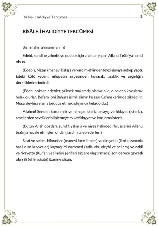 Risalei Halidiyye Tercümesi