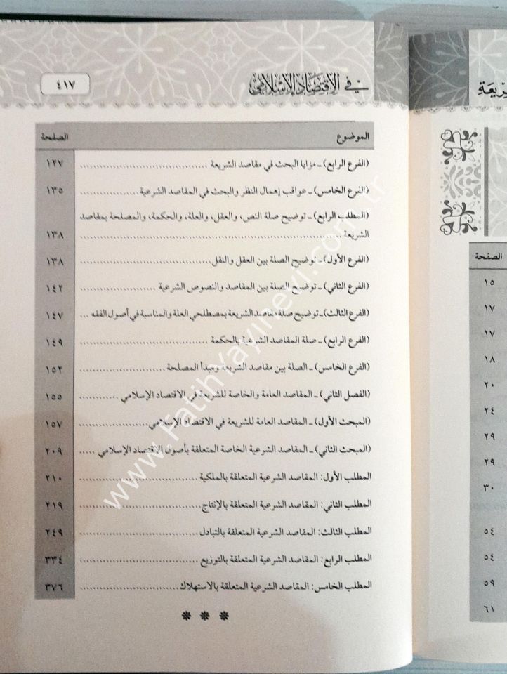 مقاصد الشريعة  في الاقتصاد الإسلامي / Mekasidu-ş Şeria fi-l İktisadi-l İslami