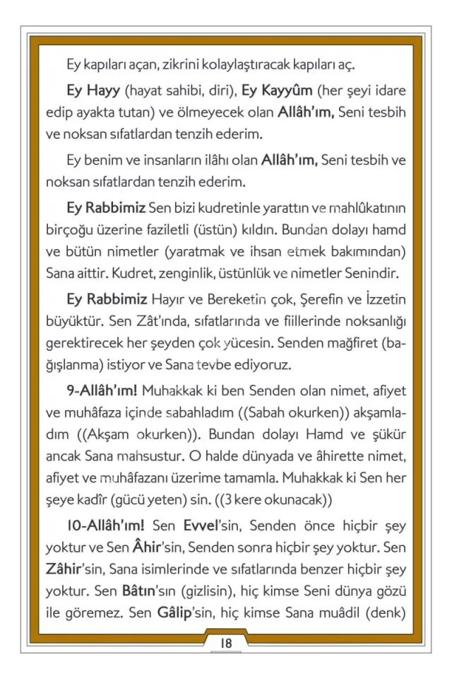Evradı Behaiyye Arapça Türkçe Çanta Boy Ciltli