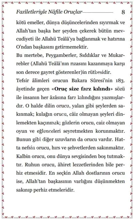 Faziletleriyle Nafile Oruçlar