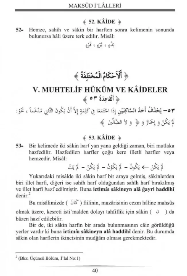 İlal Kaideleri ve Maksud İlalleri