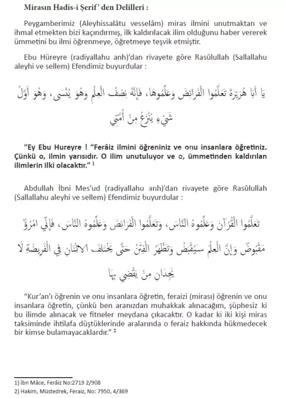 İslamda Miras Hukuku FERAİZ