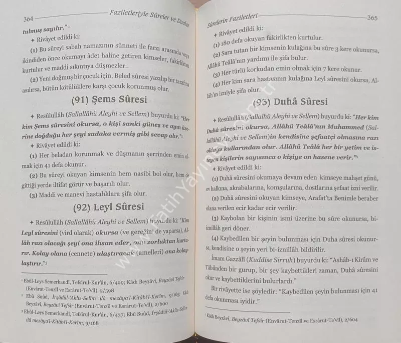 Faziletleriyle Sureler ve Dualar Ciltli