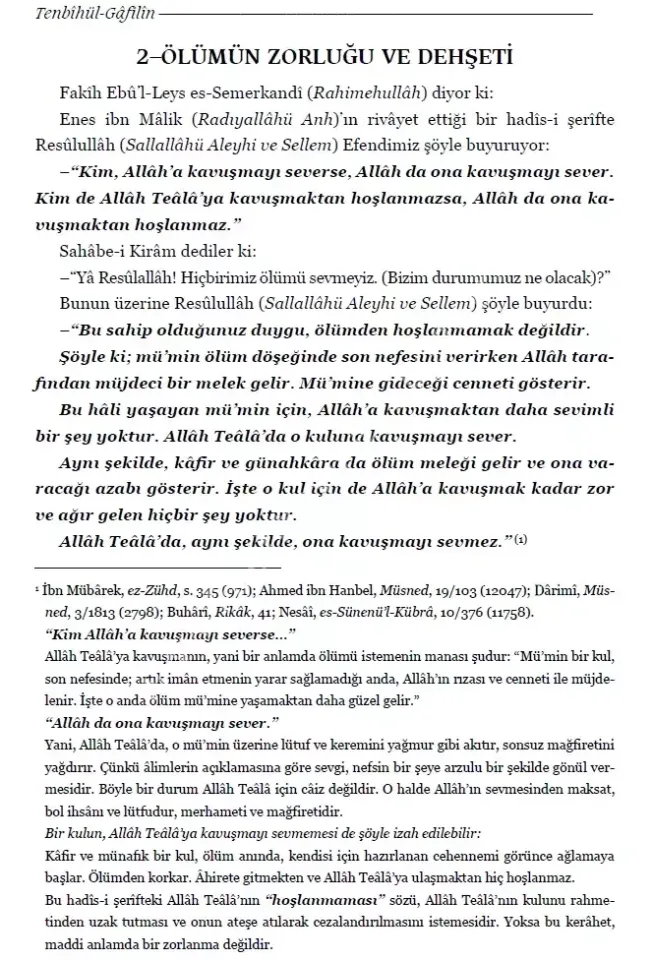 Tenbihül Gafilin Nefsine Uyanlara Nasihatler