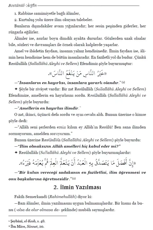 Bostanül Arifin Ariflerin Gül Bahçesi