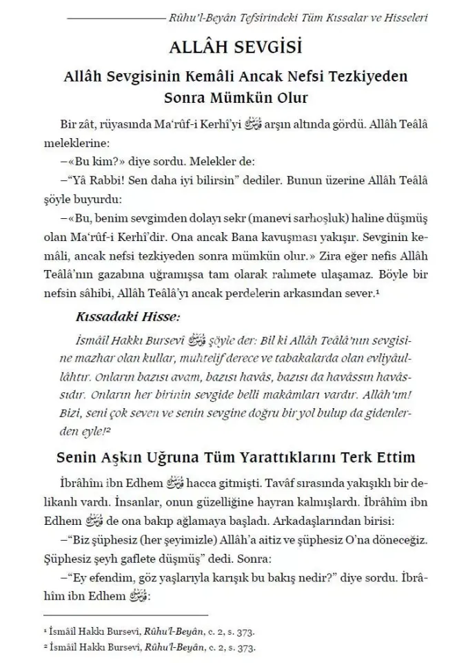 Ruhul Beyan Tefsirindeki Tüm Kıssalar ve Hisseleri