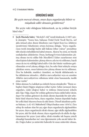 Çağdaş Şüpheler, Kadim Çözümler (İntibahatü’l Müfide Tercümesi)