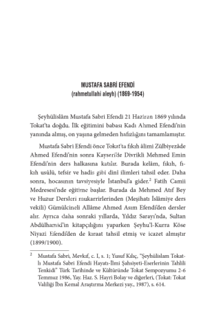 Meseleler - Şeyhülislam Mustafa Sabri Efendi