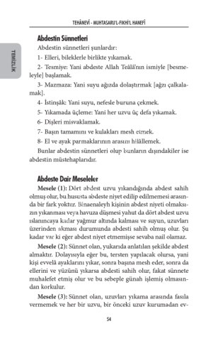 Hanefi İlmihali (Muhtasarul Fıkhul Hanefi Tercümesi) (Karton Kapak)