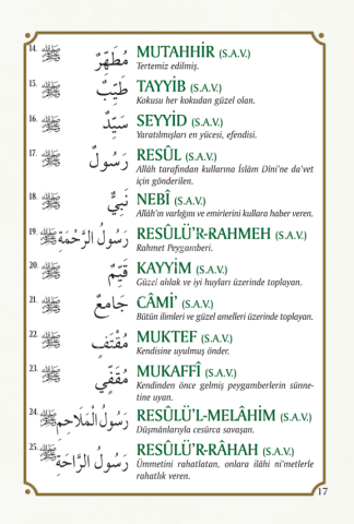 Esmaü’l-hüsna ve Esmaü’n-Nebi