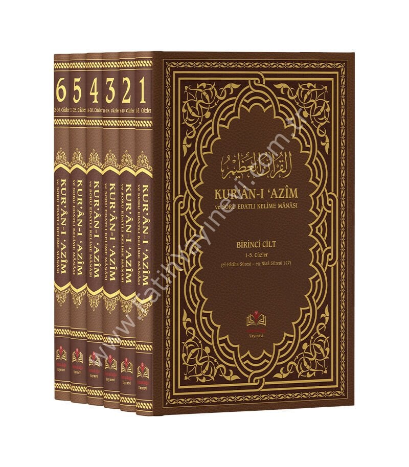 Kuranı Azim ve Soru Edatlı Kelime Manası 6 Cilt Takım