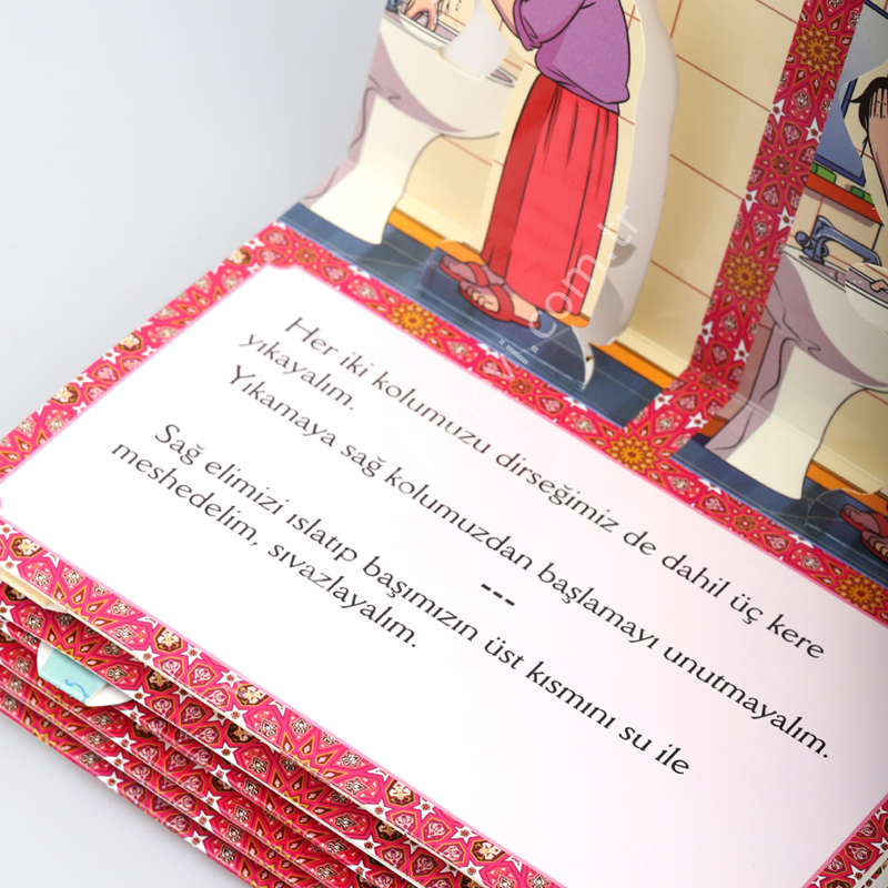 3 Boyutlu Abdest ve Namaz  Şekilli Kartelası  / Kız